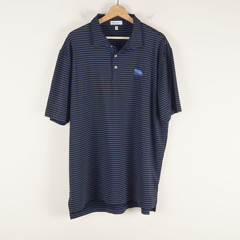 Peter Millar Summer Comfort Black PGA West Performance Polo Shirt Mens XL